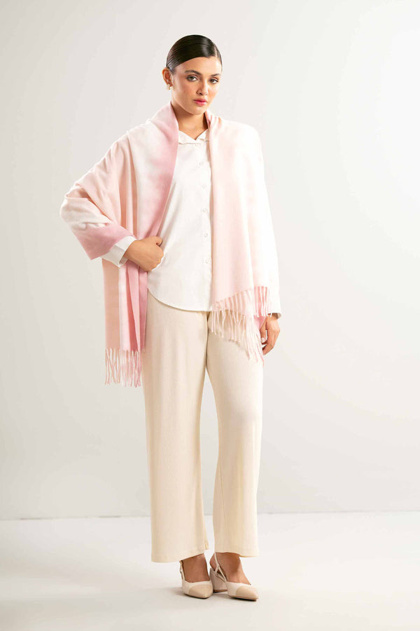 Pink & Grey Women Shawl - 440452105