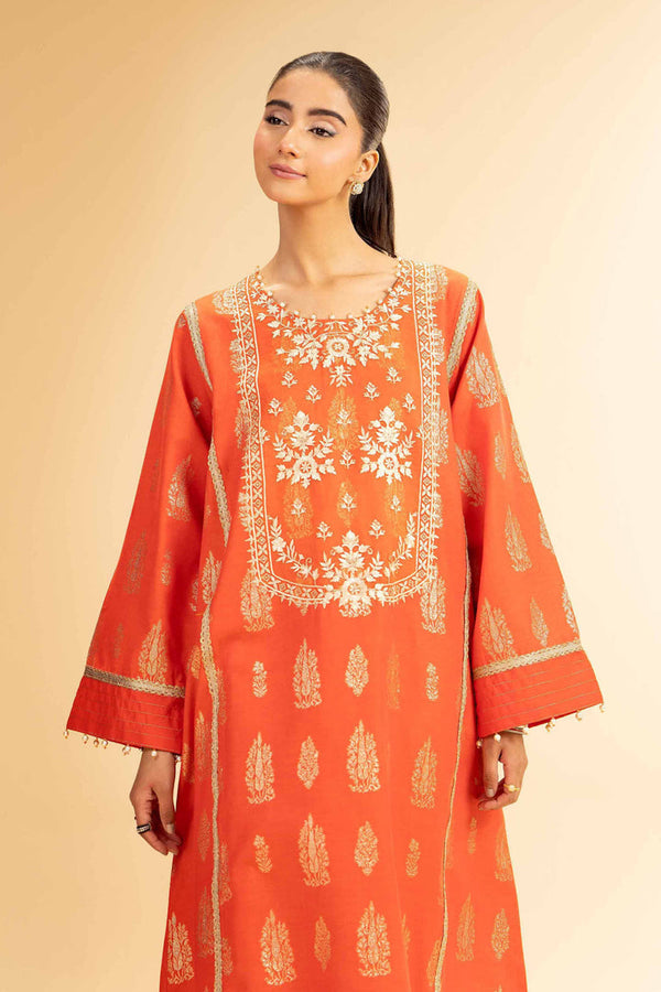 2 Piece - Unstitched - Jacquard Embroidered Suit - 42501022