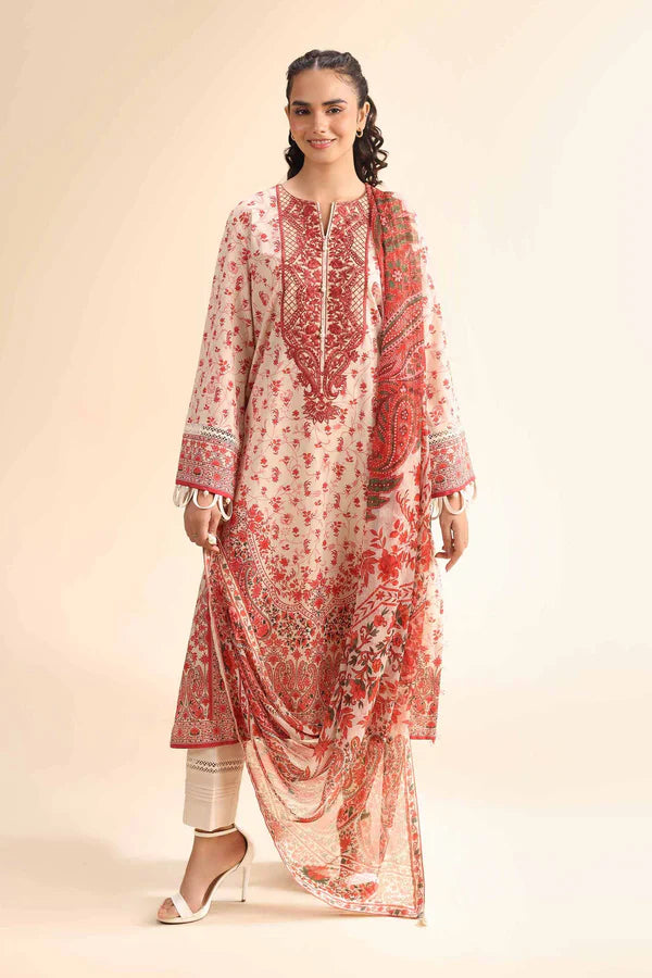 3 Piece - Unstitched - Digital Printed Embroidered Suit - 42501053