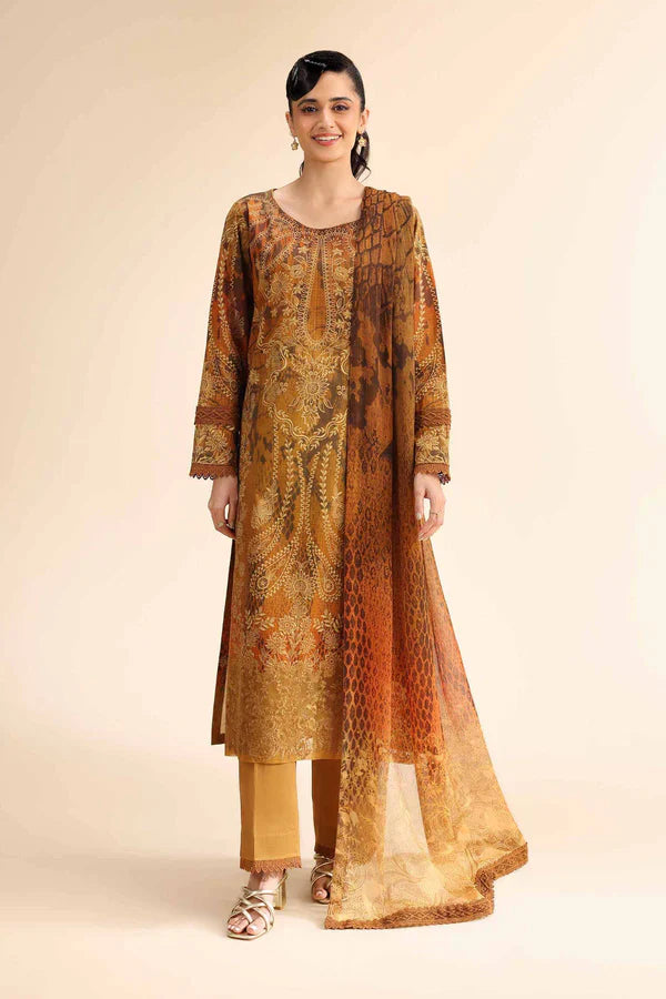 3 Piece - Unstitched - Digital Printed Embroidered Suit - 42501060