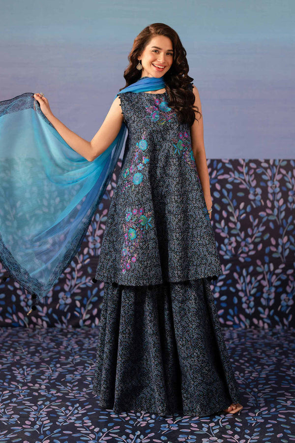 3 Piece - Unstitched - Printed Embroidered Suit - 42501084