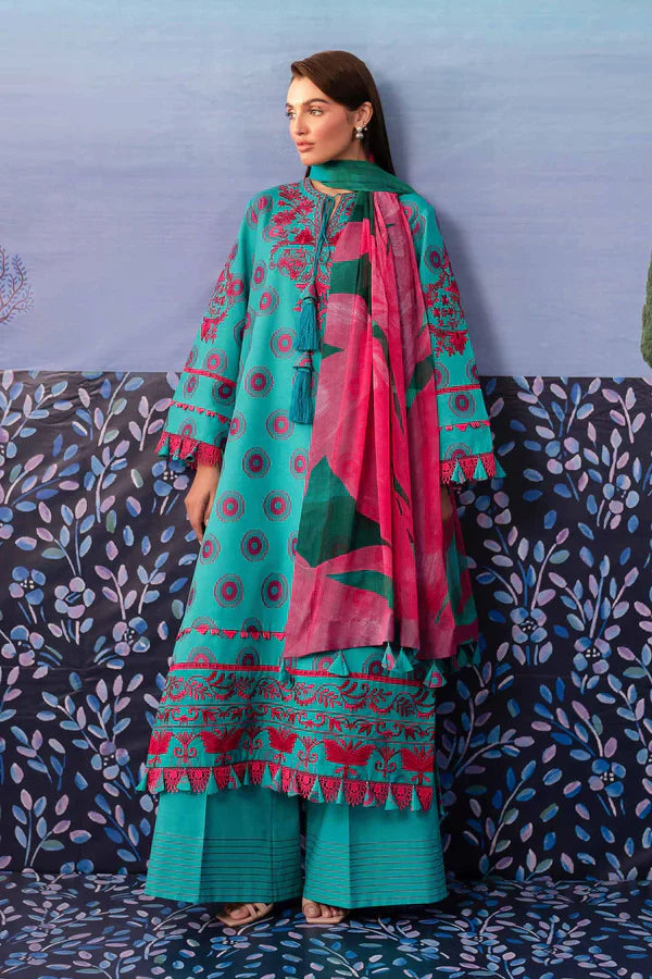 3 Piece - Unstitched - Jacquard Embroidered Suit - 42501094