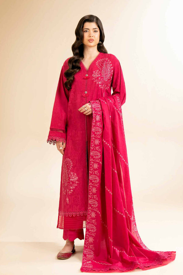 3 Piece - Unstitched - Dyed Embroidered Suit - 42501104