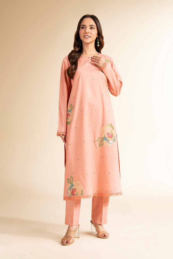 2 Piece - Unstitched - Dyed Embroidered Suit - 42501137