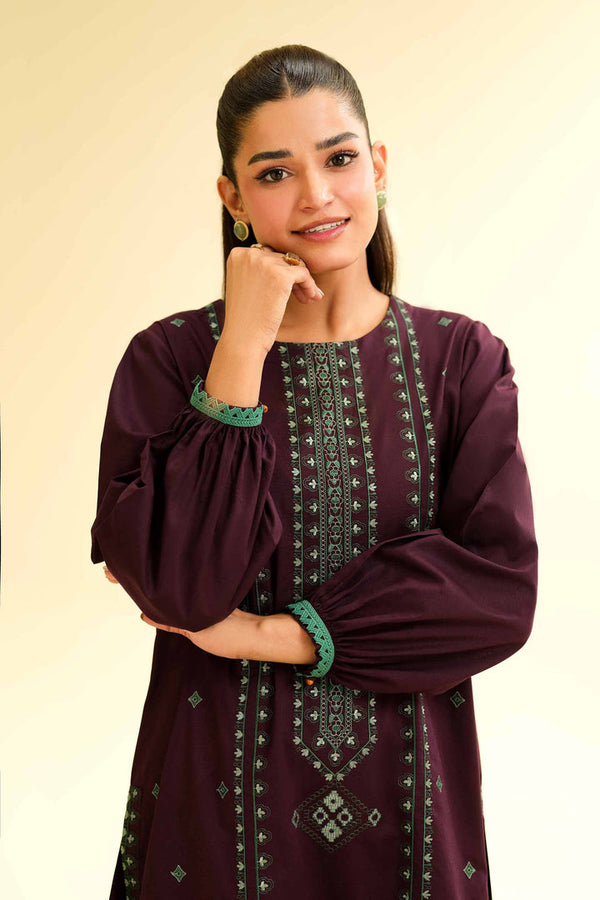 2 Piece - Unstitched - Dyed Embroidered Suit - 42501140