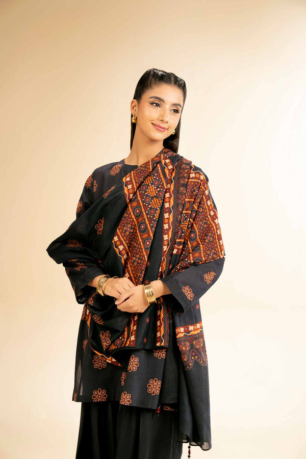 2 Piece - Unstitched - Printed Embroidered Suit - 42501165