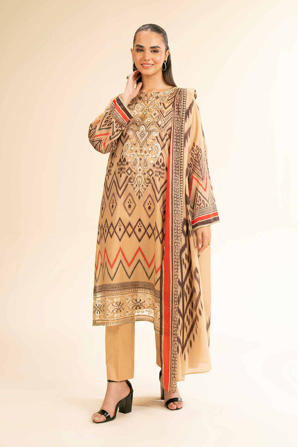3 Piece - Digital Printed Embroidered Suit - 42501176