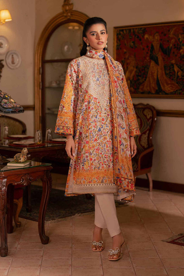 3 Piece - Unstitched - Digital Printed Embroidered Suit - 42501179