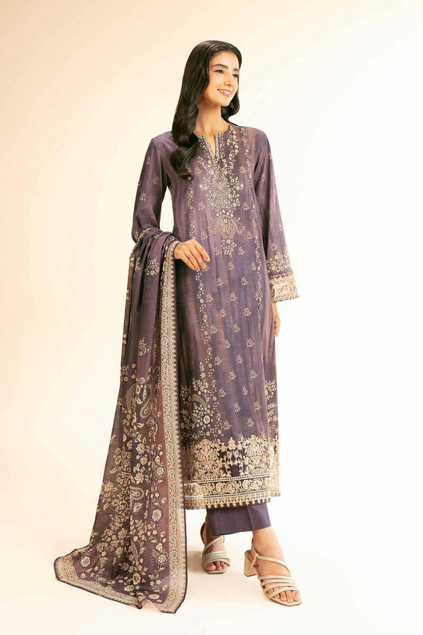 3 Piece - Unstitched - Digital Printed Embroidered Suit - 42501182