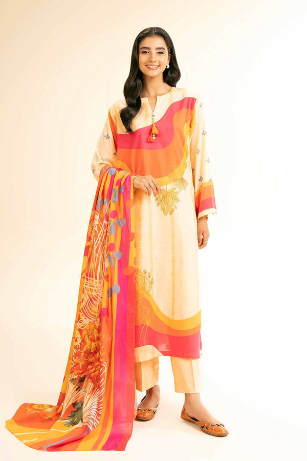 3 Piece - Unstitched - Digital Printed Suit - 42501186