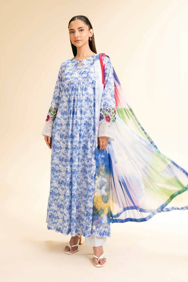 3 Piece - Unstitched - Printed Embroidered Suit - 42501218