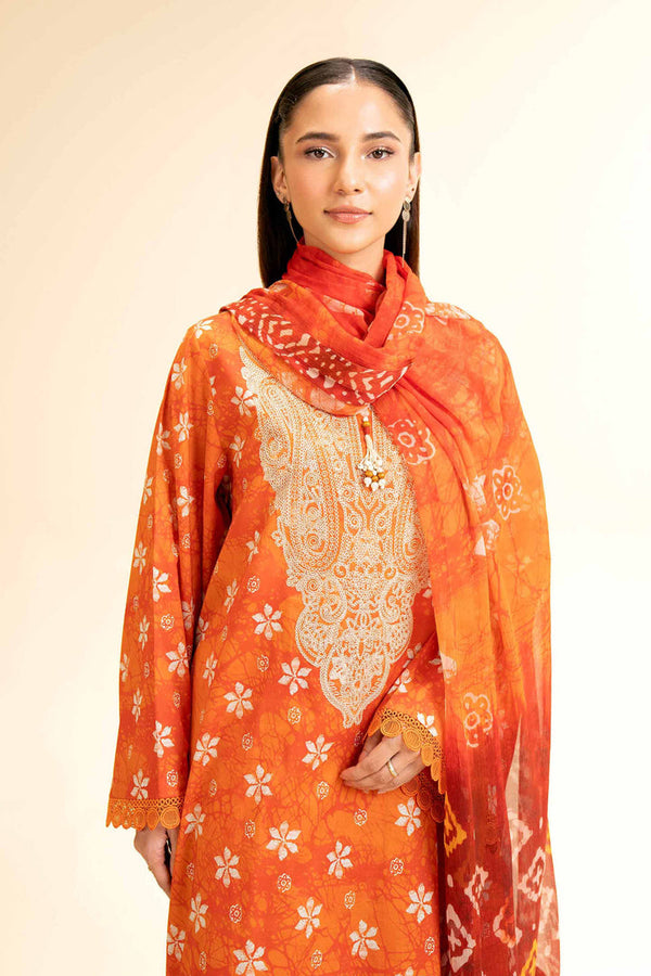 3 Piece - Unstitched - Printed Embroidered Suit - 42501222