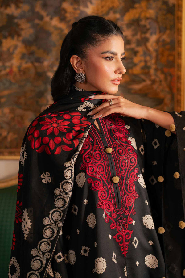 3 Piece - Unstitched - Printed Embroidered Suit - 42501242