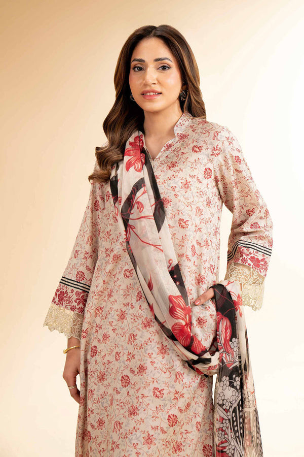 2 Piece - Unstitched - Printed With Laces Suit - 42501266