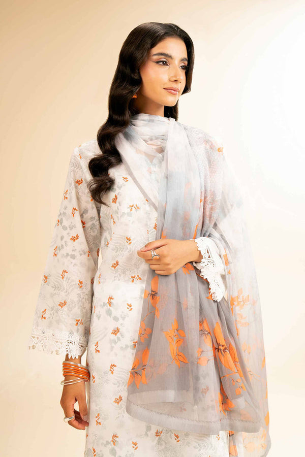 2 Piece - Unstitched - Printed With Laces Suit - 42501272