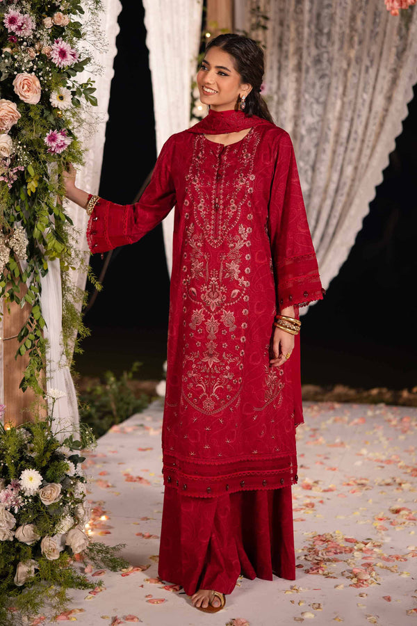3 Piece - Unstitched - Printed Embroidered Suit - 42501283