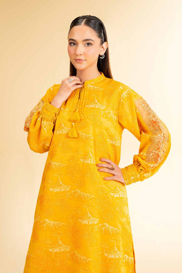 2 Piece - Unstitched - Jacquard Embroidered Suit - 42501292