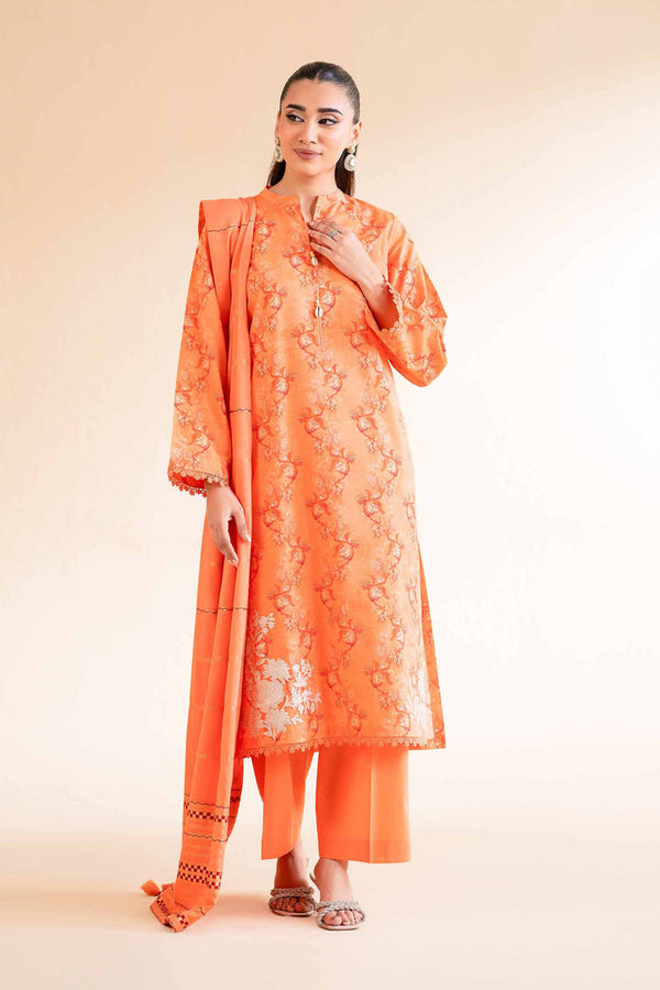 3 Piece - Unstitched - Digital Printed Jacquard Embroidered Suit - 42501304