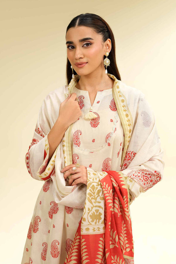 3 Piece - Unstitched - Printed Suit - 42501320