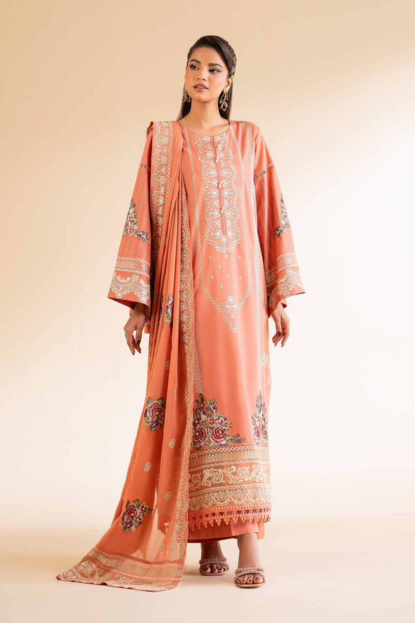 3 Piece - Unstitched - Dyed Embroidered Suit - 42501350