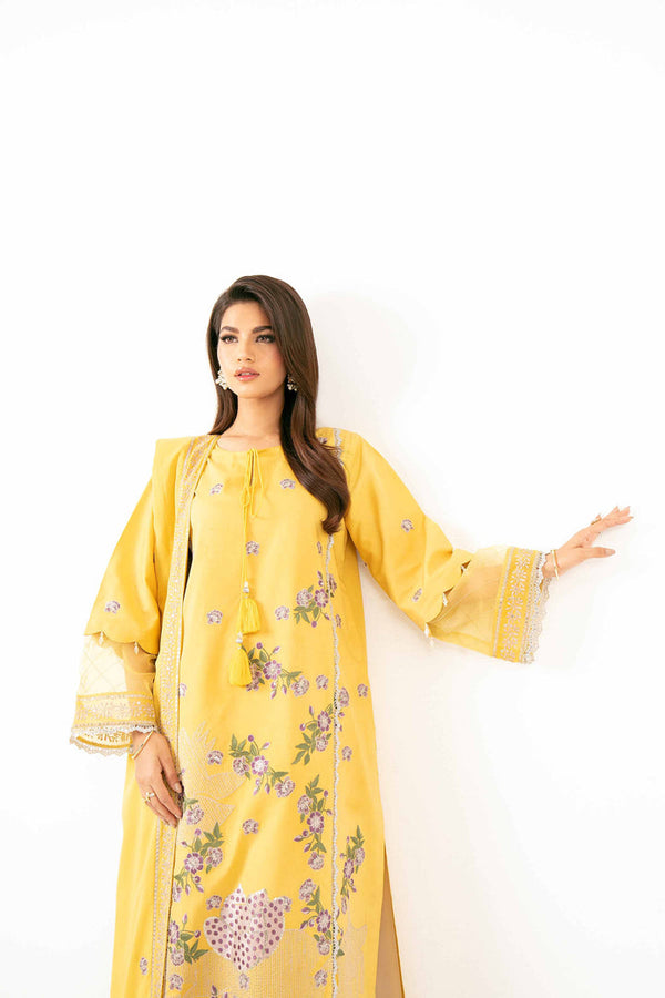 3 Piece - Unstitched - Dyed Embroidered Suit - 42501352
