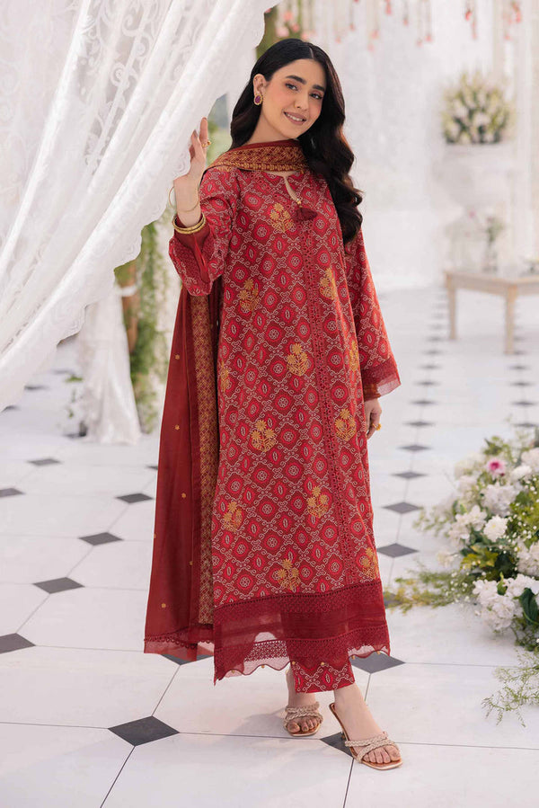3 Piece - Unstitched - Printed Embroidered Suit - 42501363