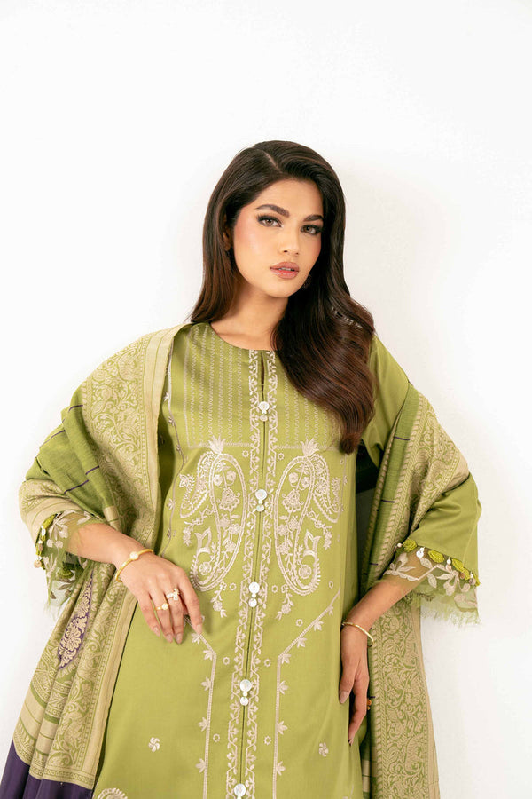 3 Piece - Unstitched - Embroidered Suit - 42501391