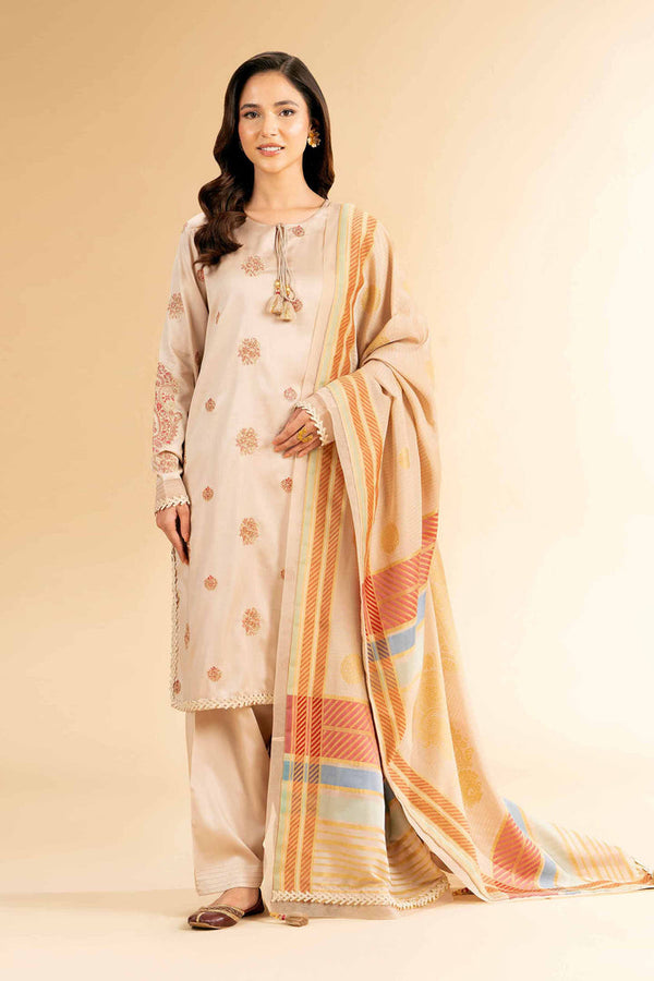 3 Piece - Unstitched - Embroidered Suit - 42501395