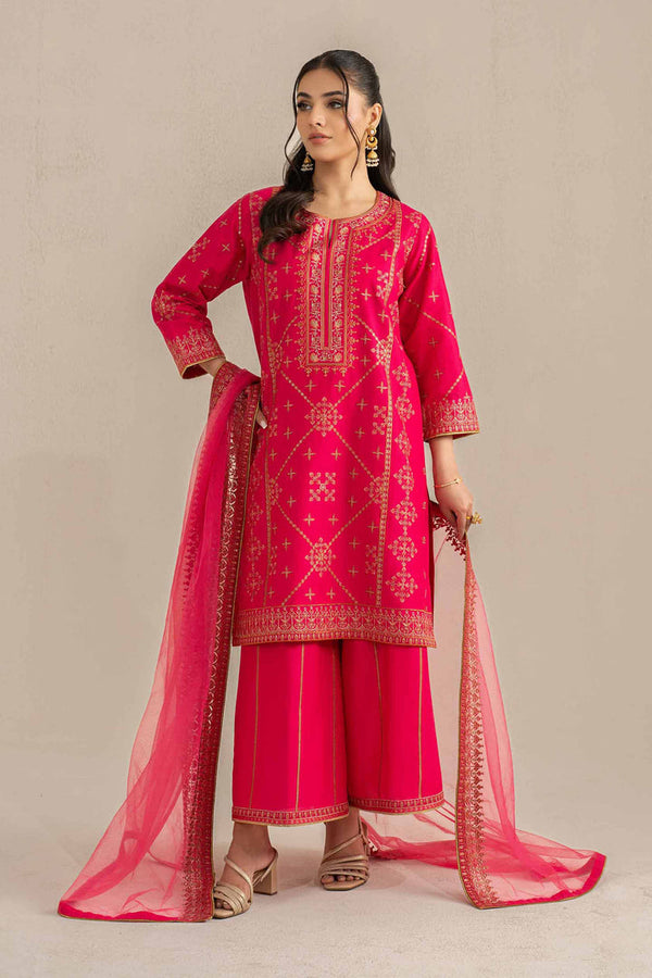 3 Piece - Unstitched - Embroidered Suit - 42519116