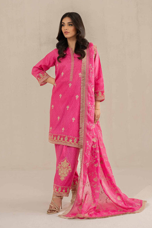 3 Piece - Unstitched - Embroidered Suit - 42519135