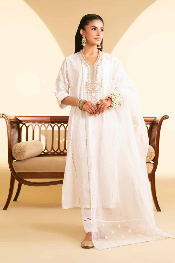 3 Piece - Unstitched - Embroidered Suit - 42519373