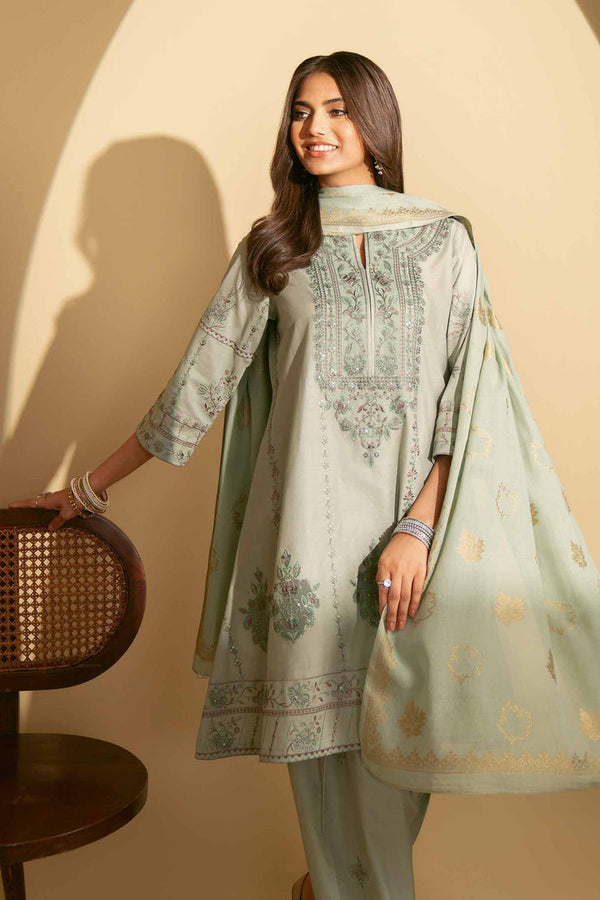 3 Piece - Stitched - Embroidered Suit - KFE25-17
