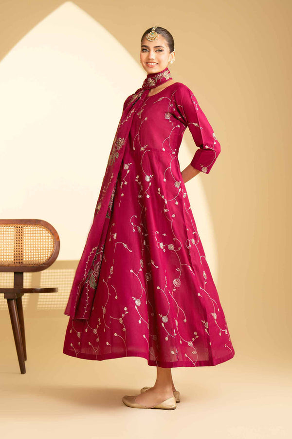 2 Piece - Stitched - Embroidered Suit - KFE25-28