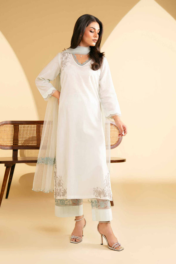 3 Piece - Stitched - Embroidered Suit - KFE25-44