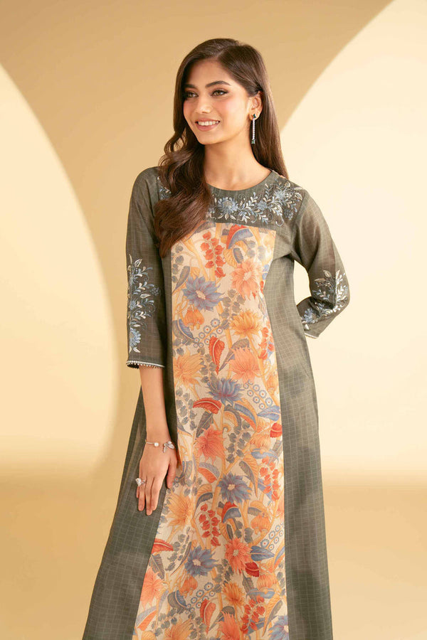 2 Piece - Stitched - Printed Embroidered Suit - KFE25-48