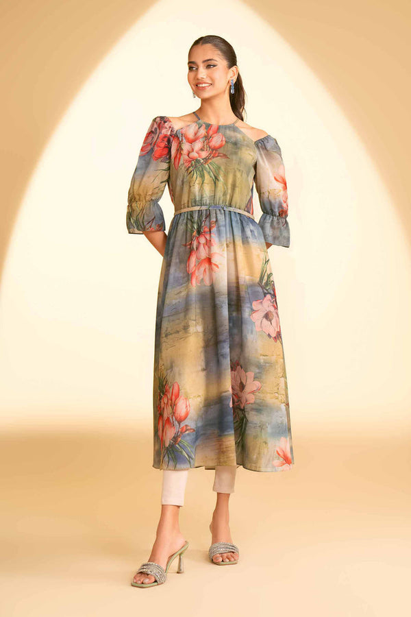 Stitched - Printed Dress - KFE25-54