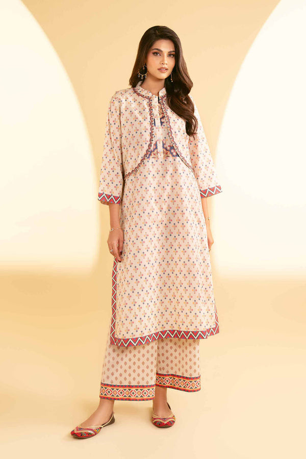 3 Piece - Stitched - Printed Embroidered Suit - KFE25-73