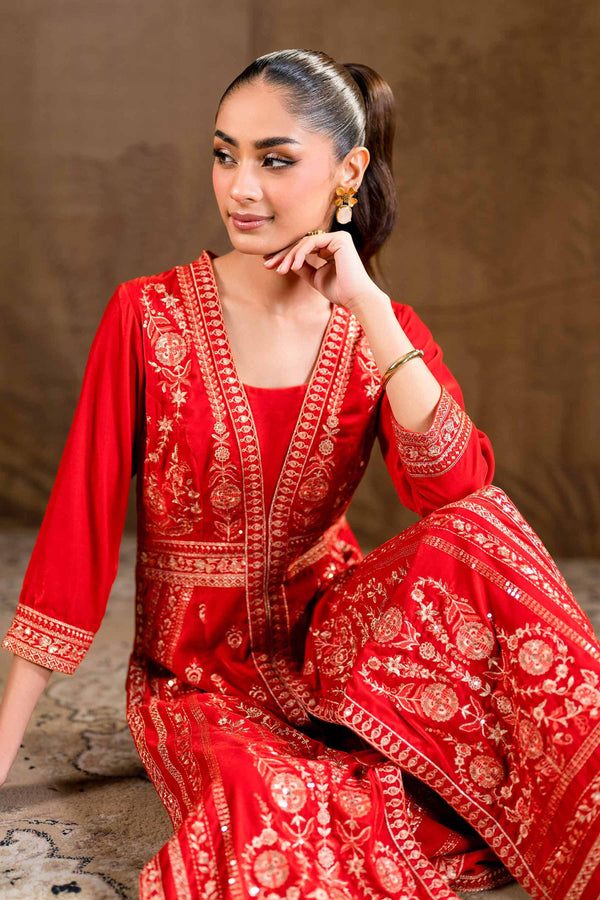 2 Piece - Unstitched - Embroidered Suit - KFW24-24